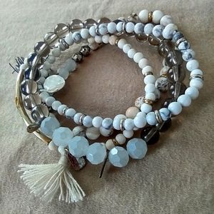 Madewell Stackable Bracelets with Stone Beads